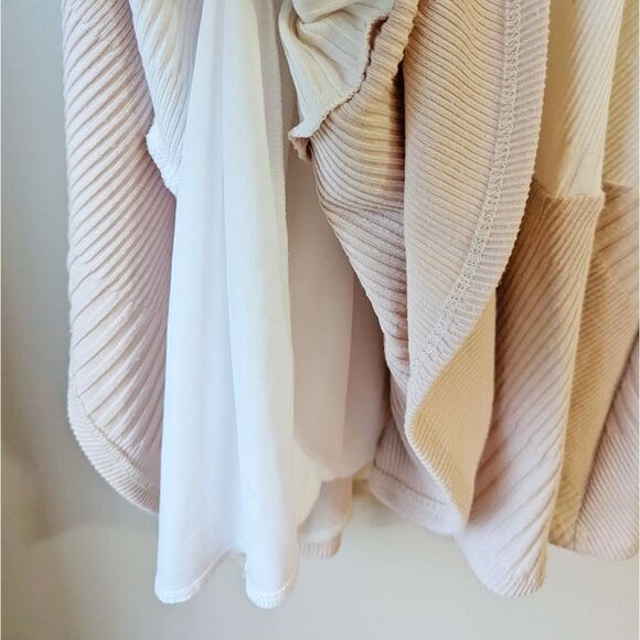 Ribbed Neutral Colorblock Sleeveless Summer Casual Dress women's sz S NWT - Picture 4 of 8